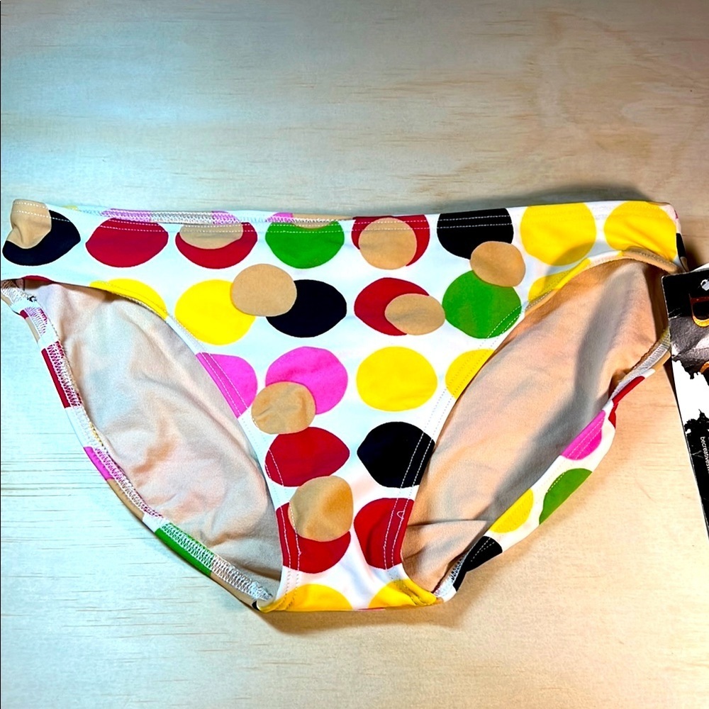 NWT Colorful Polka Dot Bikini Bottom Sz 12-14